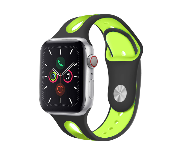 Promate HIPSTER-38ML 38mm Silicone Watch Strap for Apple Watch Series - Black and Green - Zoom Image 2