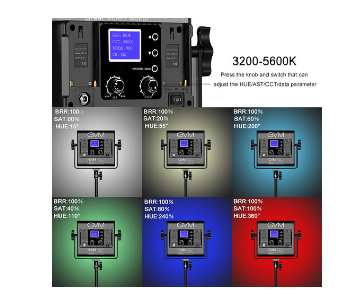 GVM 800D-RGB LED Studio Video Light - Zoom Image 5