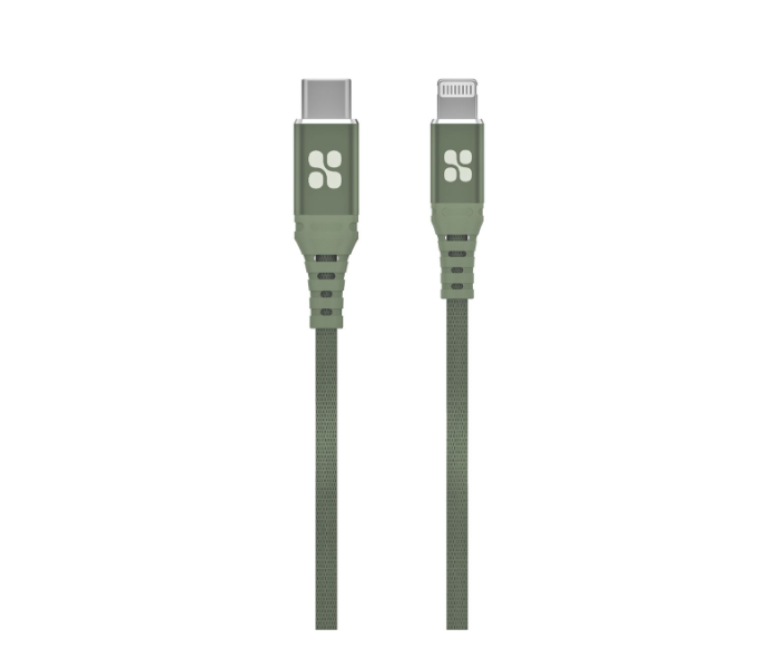 Promate Powercord-200 Mfi Certified Usb-C To Lightning Cable - Green - Zoom Image 1