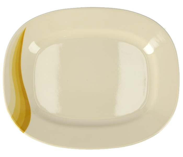 Royalford RF8050 12-inch Melamine Ware Super Rays Oval Plate - Ivory & Yellow - Zoom Image 4