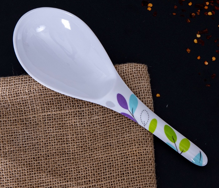 Royalford RF7392 Leaf Design Melamine Ware Serving Spoon - White  - Zoom Image 2