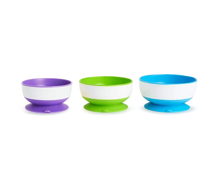 Munchkin Pack of 3 Stay Put Suction Bowl - Zoom Image