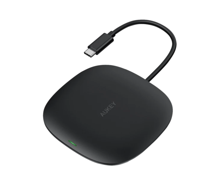 Aukey C70 Unity Wireless 60W 4 in 1 USB-C Hub with Wireless Charging - Black - Zoom Image 1