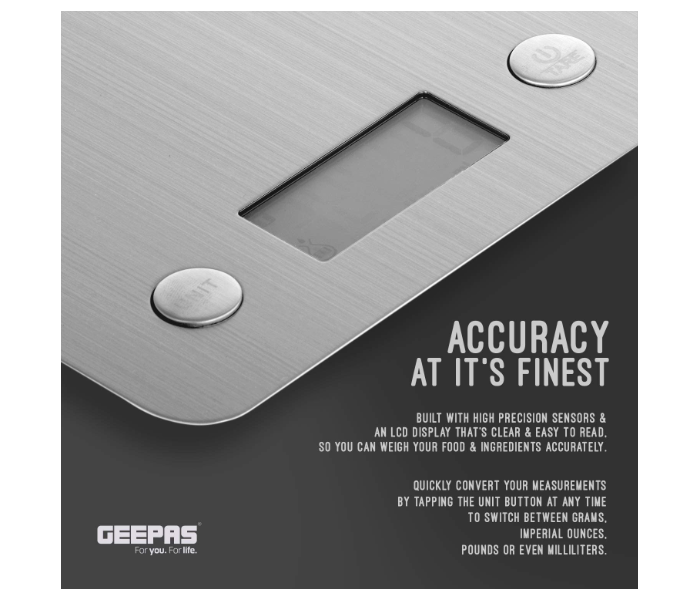 Geepas GKS46507UK Digital kitchen Scale - Grey - Zoom Image 5