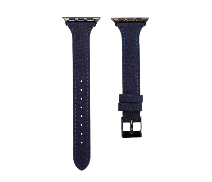 Promate TARTAN-38ML 38mm Canvas Watch Strap for Apple Watch Series - Dark Blue - Zoom Image 1