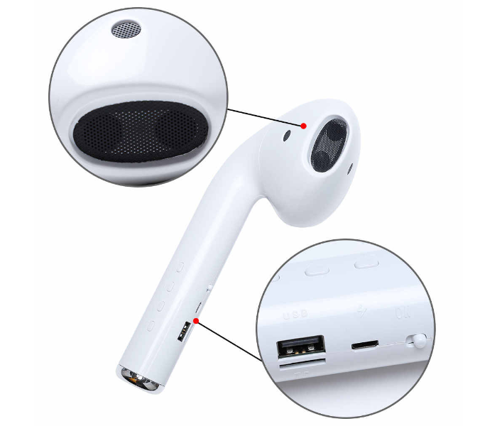 Giant Wireless Bluetooth Earphone Speaker for AirPods- White - Zoom Image 4