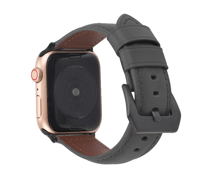 Promate Stitch-42ML 42mm Leather Watch Strap for Apple Watch Series - Black - Zoom Image 3