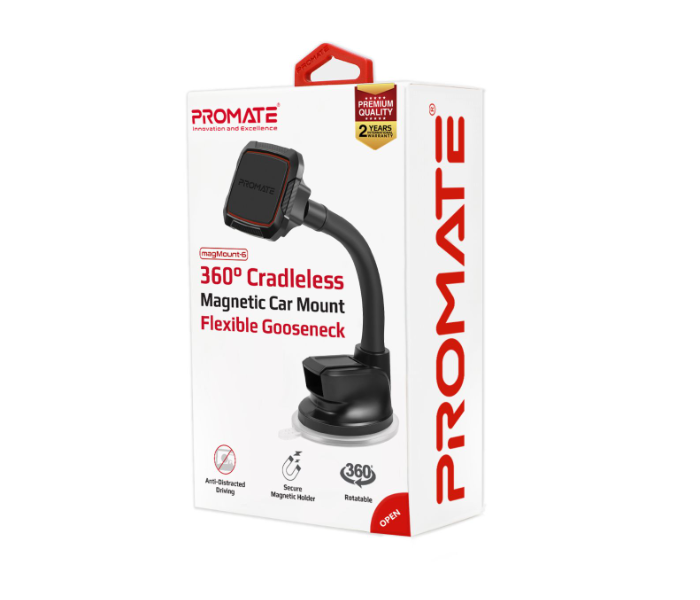 Promate Magmount-6 Magnetic Car Mount Holder - Black and Maroon - Zoom Image 4