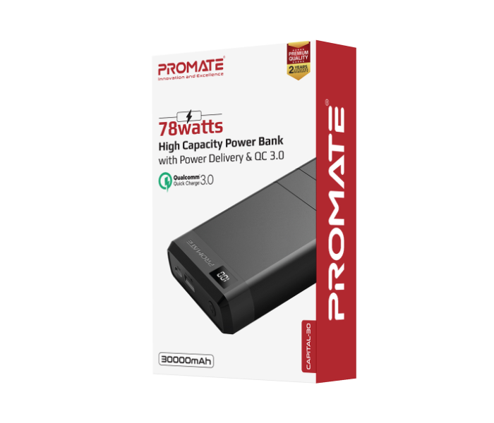 Promate Capital-30 30000mAh Power Bank - Black - Zoom Image 8