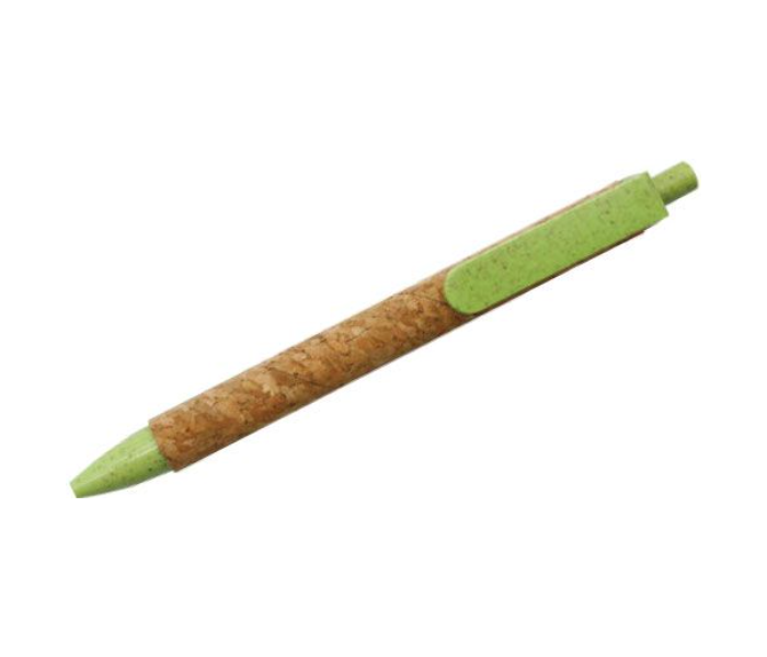 SS Eco Friendly Wheat Straw And Cork Pen - Green - Zoom Image