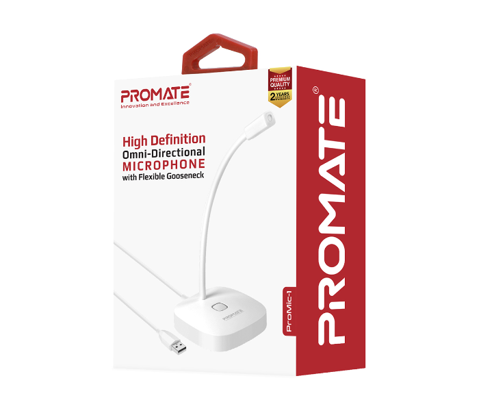 Promate ProMic-1 USB Desktop Microphone - White - Zoom Image 9