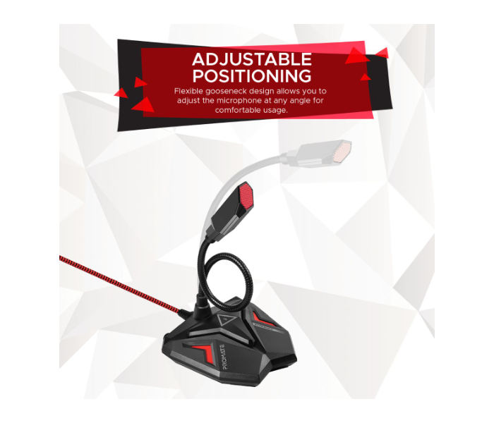 Promate Streamer USB Gaming Microphone - Black and Red - Zoom Image 4