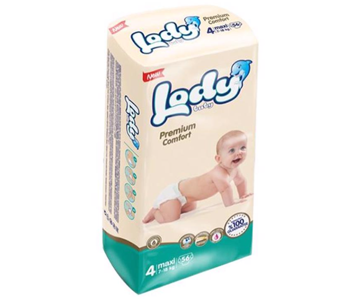 Lody Baby 56 Pieces Maxi Size 4 Jumbo Pack Baby Diaper - Zoom Image