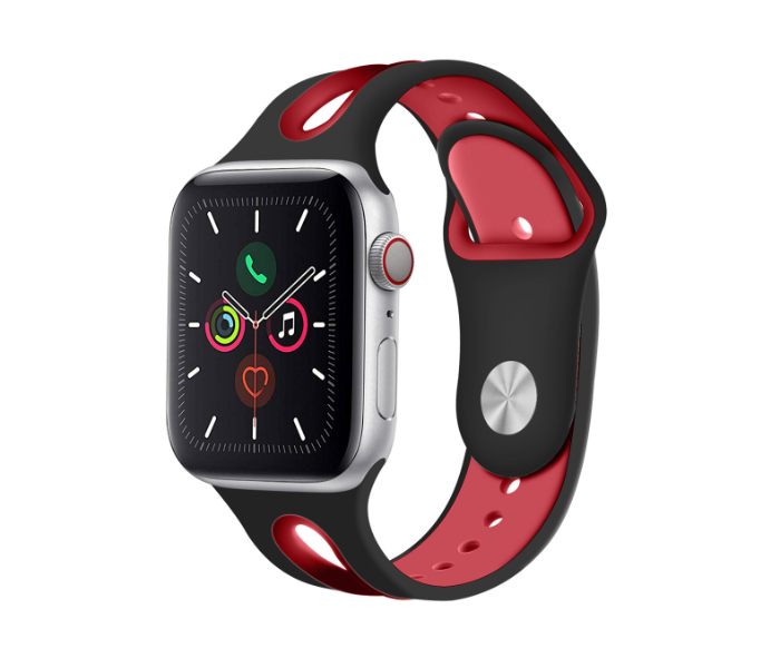 Promate HIPSTER-42ML 42mm Silicone Watch Strap for Apple Watch Series - Black and Red - Zoom Image 4