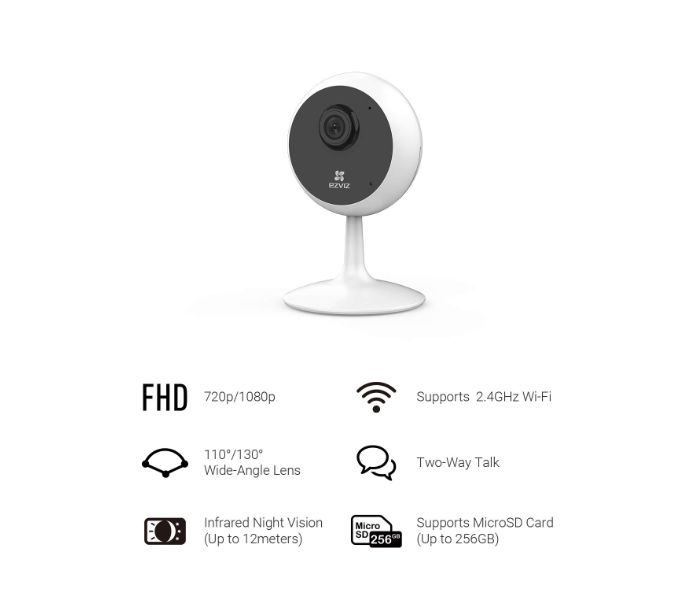 EZVIZ by Hikvision CS-C1C-D0-1D2WFR Indoor WIFI Camera - White - Zoom Image 2