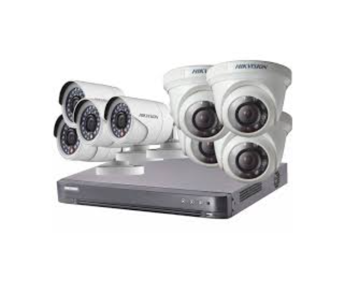 Hikvision  DS-J142I/7208HQHI-K1+4+4CAM 2MP Kit - White and Black - Zoom Image