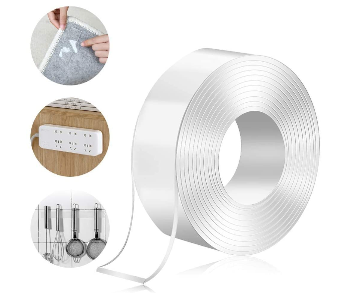 Torix 3 Meter Magic Improvement Double Sided Tape mounting Transparent Trace less Acrylic Reuse washable Waterproof Adhesive Tape - Zoom Image 1