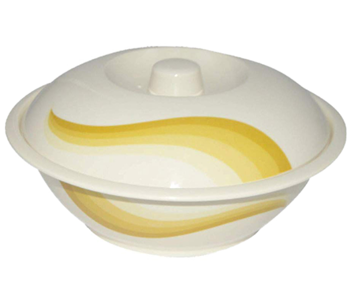 Royalford RF8052 9-inch Melamine Ware Super Rays Bowl with Lid - Ivory & Yellow - Zoom Image 4