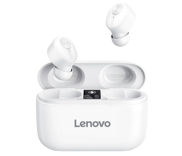 Lenovo HT18 TWS 5.0 Bluetooth Charging Box Truly Wireless In-Ear Headphone Headphone with Mic - White - Zoom Image