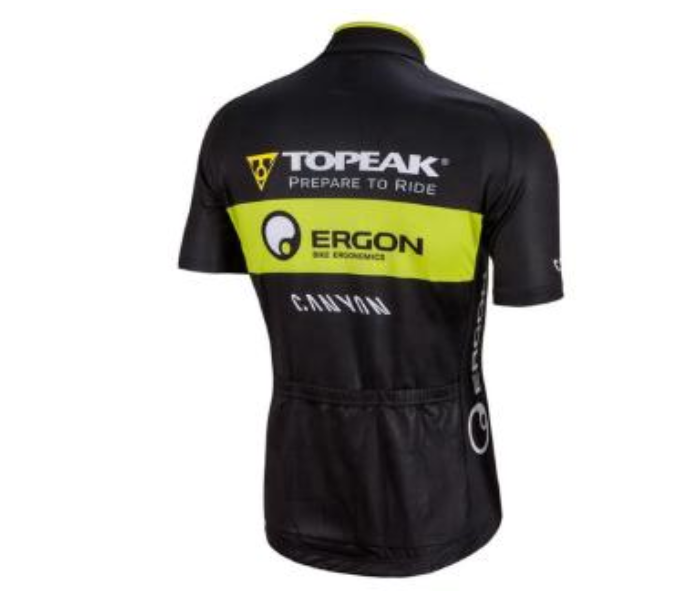 Cycling XXL Jersey Full Zip Coolmax Polyester Team Topeak Ergon Design - White and Black - Zoom Image 2