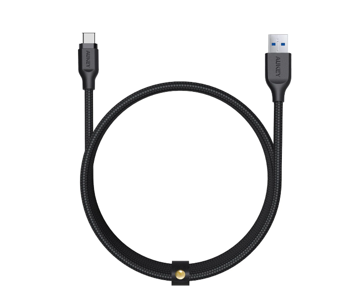 Aukey 2 Meter Aluminum Head USB Type C Braided Cable - Black - Zoom Image