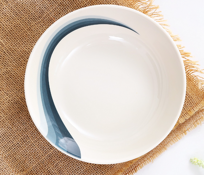 Royalford RF8026 8.5-inch Melamine Ware Super Rays Serving Bowl - Ivory & Blue - Zoom Image 1