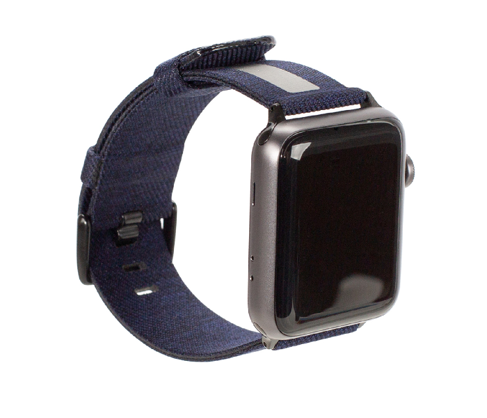 Promate GLOW-42ML 42mm Canvas Watch Band for Apple Watch - Dark Blue and Grey - Zoom Image 3