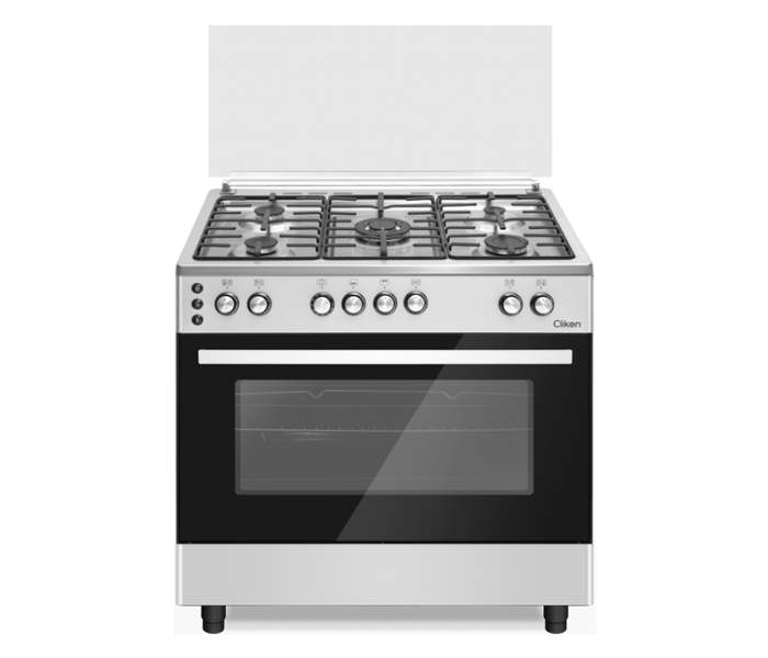 Clikon CK301 304 Stainless Steel Table Double Door Glass 90x60 Degree Free Standing Cooking Range with 5 Burners - Zoom Image 1