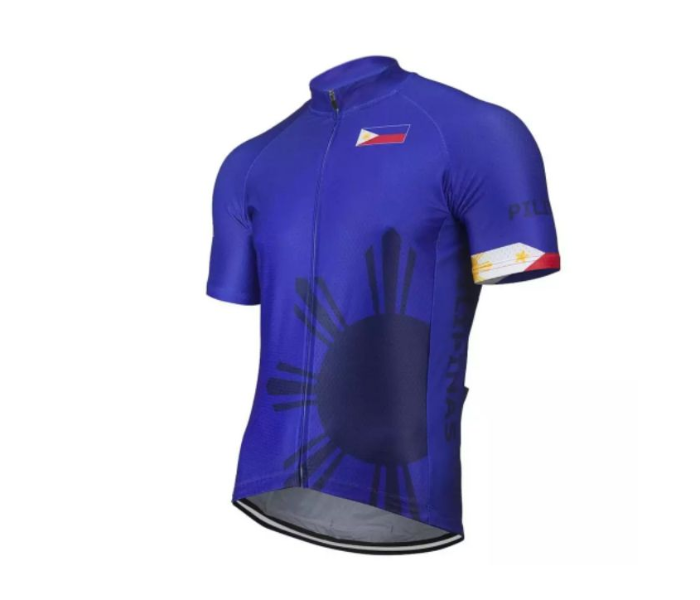 Full Zip Coolmax Polyester Cycling Jersey Philippine Flag Design Double Extra Large For Men - Blue - Zoom Image 1