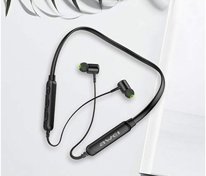 Awei G30BL Neckband Wireless Sport Earphones - Black - Zoom Image 4