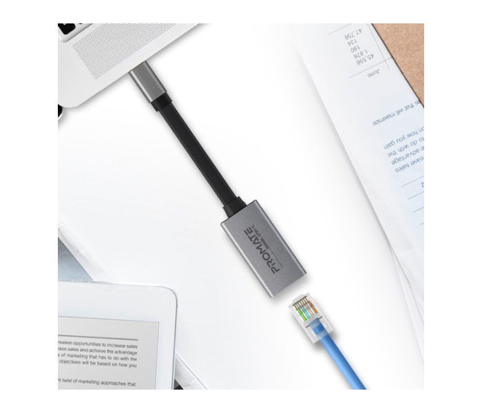 Promate GigaLink-C USB Type-C to Ethernet Adapter - Grey and Black - Zoom Image 3