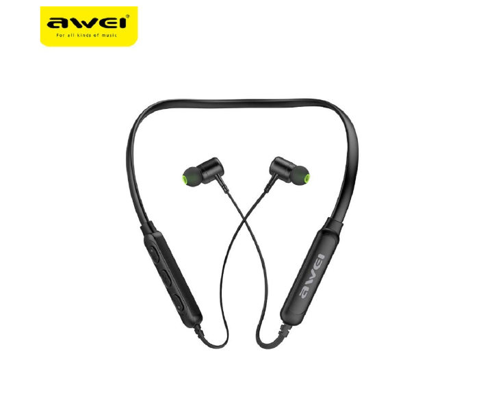 Awei G30BL Neckband Wireless Sport Earphones - Black - Zoom Image 3