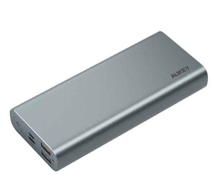 Aukey 20000mAh Alum. USB-C Powerbank with Quick Charge 3.0 - Grey - Zoom Image