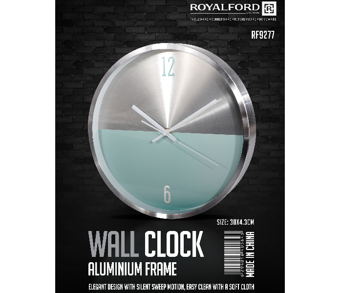 Royalford RF9277 Analog Wall Clock - Silver & Blue - Zoom Image 4