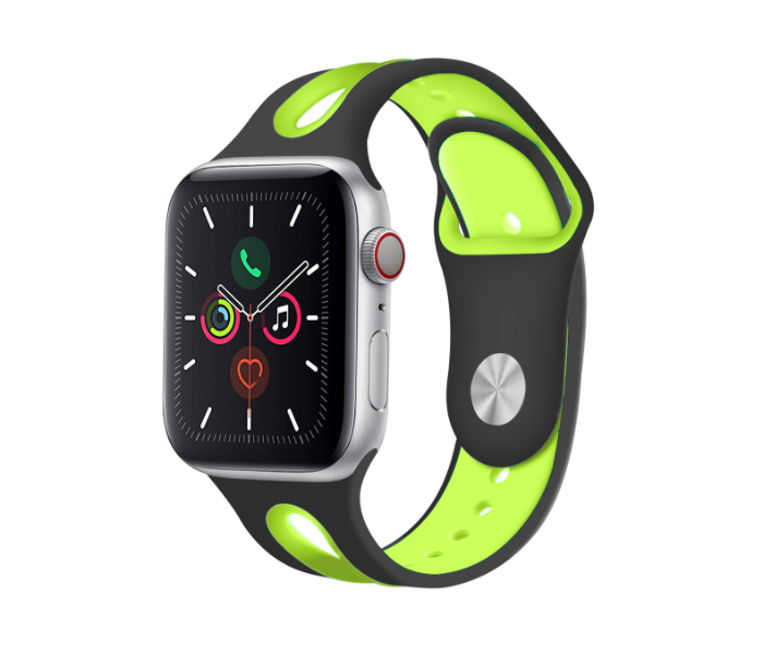 Promate HIPSTER-38SM 38mm Silicone Watch Strap for Apple Watch Series - Black and Green - Zoom Image 2