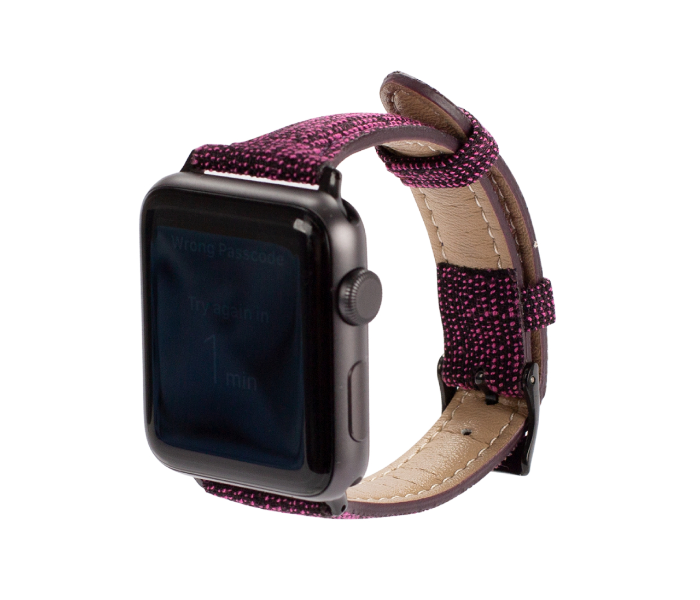 Promate TARTAN-38SM 38mm Canvas Watch Strap for Apple Watch Series - Purple - Zoom Image 2