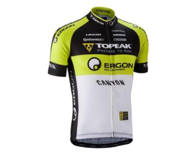 Cycling Small Jersey Full Zip Coolmax Polyester Team Topeak Ergon Design - White and Black - Zoom Image 1