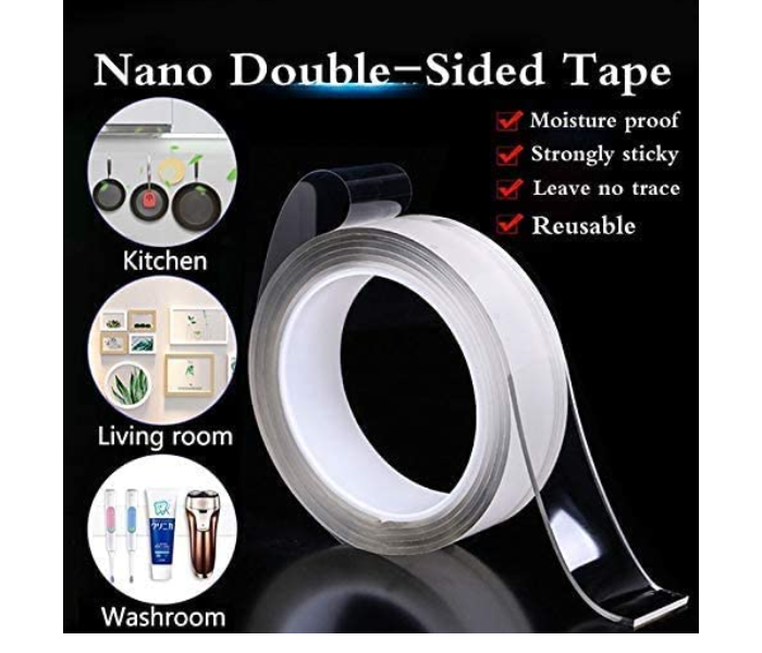 Torix 3 Meter Magic Improvement Double Sided Tape mounting Transparent Trace less Acrylic Reuse washable Waterproof Adhesive Tape - Zoom Image 3