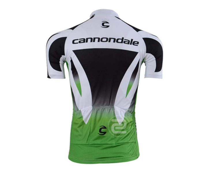 Cycling Medium Jersey Full Zip Coolmax Polyester Cannondale Green Design - Black and White - Zoom Image 2