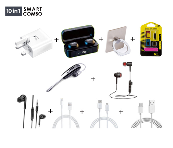 10 in 1 Smart Mobile Accessories Bundle - Zoom Image 1