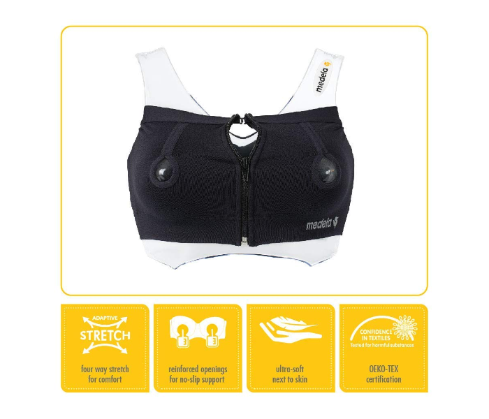 Medela Easy Expression Hands Free Medium Pumping Bra - Black  - Zoom Image 2