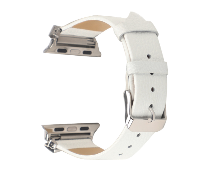 Promate SCEPTER-38SM 38mm Leather Watch Strap for Apple Watch Series - White - Zoom Image 1