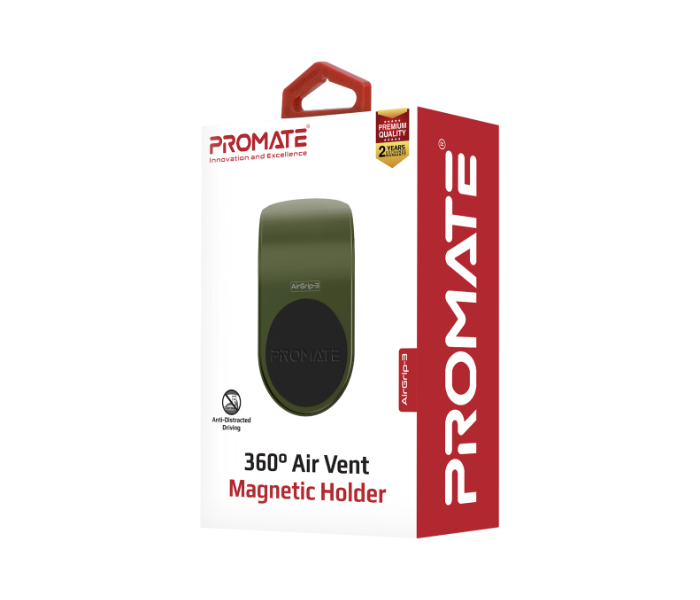 Promate AirGrip-3 AC Vent Phone Holder - Green - Zoom Image 7