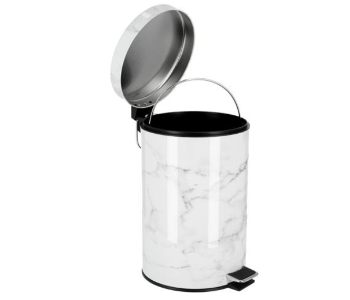 Royalford RF9582 7 Litre Marble Design Dust Bin - White & Grey - Zoom Image 5