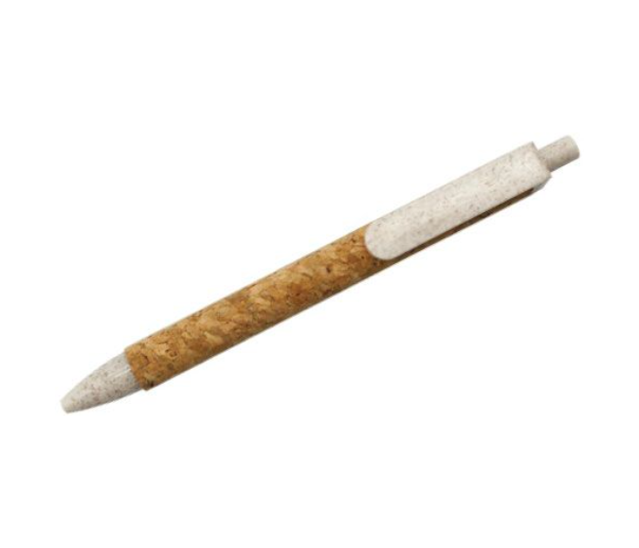 SS Eco Friendly Wheat Straw And Cork Pen - White - Zoom Image