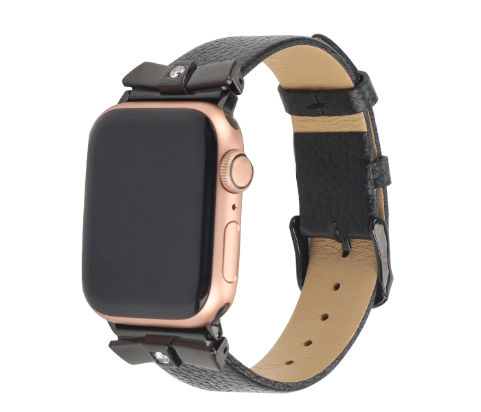 Promate SCEPTER-38SM 38mm Leather Watch Strap for Apple Watch Series - Black - Zoom Image 3