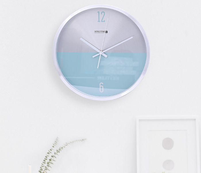 Royalford RF9277 Analog Wall Clock - Silver & Blue - Zoom Image 2