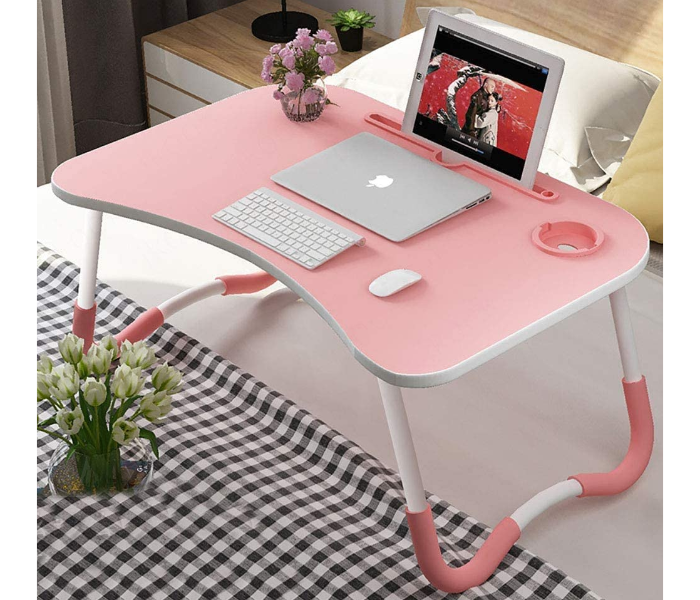 Jongo Work at Home Laptop Table with Tab and Tea Holder - Pink - Zoom Image 1