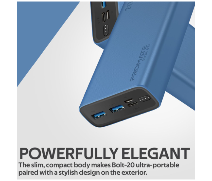 Promate BOLT-20 20000mAh Power Bank - Blue - Zoom Image 4