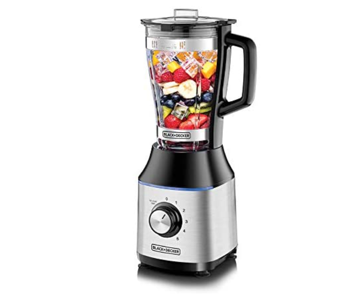 Black and Decker BX650G-B5 700W Blender and Smoothie Maker with Glass Jar - Black and Silver - Zoom Image 1